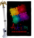 Autism Puzzle - Support Inspirational Vertical Impressions Decorative Flags HG137486 Made In USA