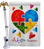 Autism Love - Support Inspirational Vertical Impressions Decorative Flags HG137487 Made In USA