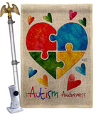 Autism Love - Support Inspirational Vertical Impressions Decorative Flags HG137487 Made In USA