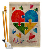 Autism Love - Support Inspirational Vertical Impressions Decorative Flags HG137487 Made In USA