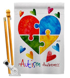 Autism Love - Support Inspirational Vertical Impressions Decorative Flags HG137487 Made In USA