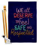 Deserve Respected - Support Inspirational Vertical Impressions Decorative Flags HG137532 Made In USA