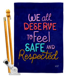 Deserve Respected - Support Inspirational Vertical Impressions Decorative Flags HG137532 Made In USA