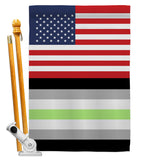 US Agender Pride - Support Inspirational Vertical Impressions Decorative Flags HG148026 Made In USA