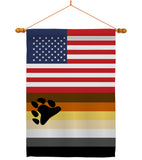 US Bear Brotherhood - Support Inspirational Vertical Impressions Decorative Flags HG148029 Made In USA