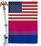 US Bisexual - Support Inspirational Vertical Impressions Decorative Flags HG148030 Made In USA