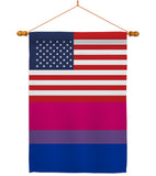 US Bisexual - Support Inspirational Vertical Impressions Decorative Flags HG148030 Made In USA