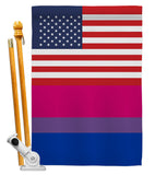 US Bisexual - Support Inspirational Vertical Impressions Decorative Flags HG148030 Made In USA