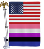 US Genderfluidity Pride - Support Inspirational Vertical Impressions Decorative Flags HG148033 Made In USA