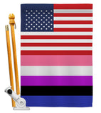 US Genderfluidity Pride - Support Inspirational Vertical Impressions Decorative Flags HG148033 Made In USA