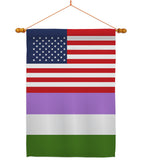 US Genderqueer pride - Support Inspirational Vertical Impressions Decorative Flags HG148034 Made In USA