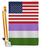 US Genderqueer pride - Support Inspirational Vertical Impressions Decorative Flags HG148034 Made In USA