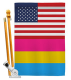 US Pansexual pride - Support Inspirational Vertical Impressions Decorative Flags HG148043 Made In USA