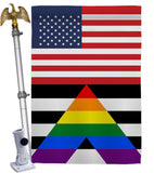 US Straight Allies For Equality - Support Inspirational Vertical Impressions Decorative Flags HG148048 Made In USA