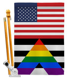 US Straight Allies For Equality - Support Inspirational Vertical Impressions Decorative Flags HG148048 Made In USA