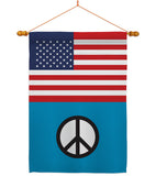 US Peace - Support Inspirational Vertical Impressions Decorative Flags HG148051 Made In USA