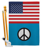 US Peace - Support Inspirational Vertical Impressions Decorative Flags HG148051 Made In USA