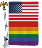 US Rainbow - Support Inspirational Vertical Impressions Decorative Flags HG148052 Made In USA