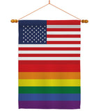 US Rainbow - Support Inspirational Vertical Impressions Decorative Flags HG148052 Made In USA