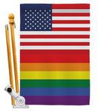 US Rainbow - Support Inspirational Vertical Impressions Decorative Flags HG148052 Made In USA