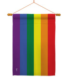 Rainbow - Support Inspirational Vertical Impressions Decorative Flags HG148640 Made In USA