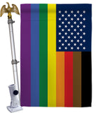 US Philadelphia Rainbow  - Support Inspirational Vertical Impressions Decorative Flags HG148642 Made In USA