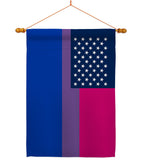 US Bisexual - Support Inspirational Vertical Impressions Decorative Flags HG148647 Made In USA