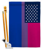 US Bisexual - Support Inspirational Vertical Impressions Decorative Flags HG148647 Made In USA