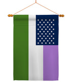 US Genderqueer pride - Support Inspirational Vertical Impressions Decorative Flags HG148650 Made In USA