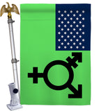 US Israeli transgender and genderqueer - Support Inspirational Vertical Impressions Decorative Flags HG148652 Made In USA