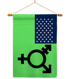 US Israeli transgender and genderqueer - Support Inspirational Vertical Impressions Decorative Flags HG148652 Made In USA