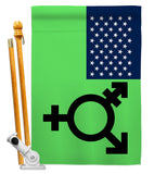 US Israeli transgender and genderqueer - Support Inspirational Vertical Impressions Decorative Flags HG148652 Made In USA