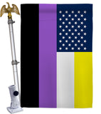 US Nonbinary flag - Support Inspirational Vertical Impressions Decorative Flags HG148656 Made In USA