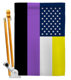 US Nonbinary flag - Support Inspirational Vertical Impressions Decorative Flags HG148656 Made In USA