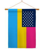 US Pansexual pride - Support Inspirational Vertical Impressions Decorative Flags HG148658 Made In USA