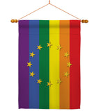 European Union Pride - Support Inspirational Vertical Impressions Decorative Flags HG148671 Made In USA