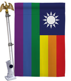 Taiwan Pride - Support Inspirational Vertical Impressions Decorative Flags HG148672 Made In USA