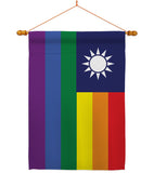 Taiwan Pride - Support Inspirational Vertical Impressions Decorative Flags HG148672 Made In USA