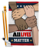 All Lives Matter - Support Inspirational Vertical Impressions Decorative Flags HG170016 Made In USA