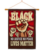 No Justice No Peace - Support Inspirational Vertical Impressions Decorative Flags HG170018 Made In USA