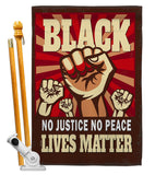 No Justice No Peace - Support Inspirational Vertical Impressions Decorative Flags HG170018 Made In USA