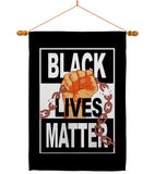 BLM Justice - Support Inspirational Vertical Impressions Decorative Flags HG170053 Made In USA