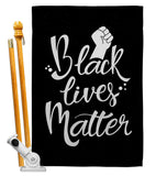 BLM Solidarity - Support Inspirational Vertical Impressions Decorative Flags HG170054 Made In USA