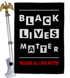 Justice For BLM - Support Inspirational Vertical Impressions Decorative Flags HG170059 Made In USA