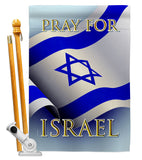 Pray for Israel - Support Inspirational Vertical Impressions Decorative Flags HG170190 Made In USA