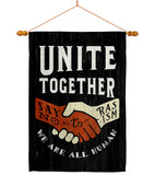 Unite Together - Support Inspirational Vertical Impressions Decorative Flags HG170198 Made In USA