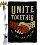 Unite Together - Support Inspirational Vertical Impressions Decorative Flags HG170198 Made In USA