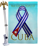 Pray For Cuba - Support Inspirational Vertical Impressions Decorative Flags HG170213 Made In USA