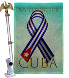 Pray For Cuba - Support Inspirational Vertical Impressions Decorative Flags HG170213 Made In USA