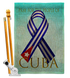 Pray For Cuba - Support Inspirational Vertical Impressions Decorative Flags HG170213 Made In USA